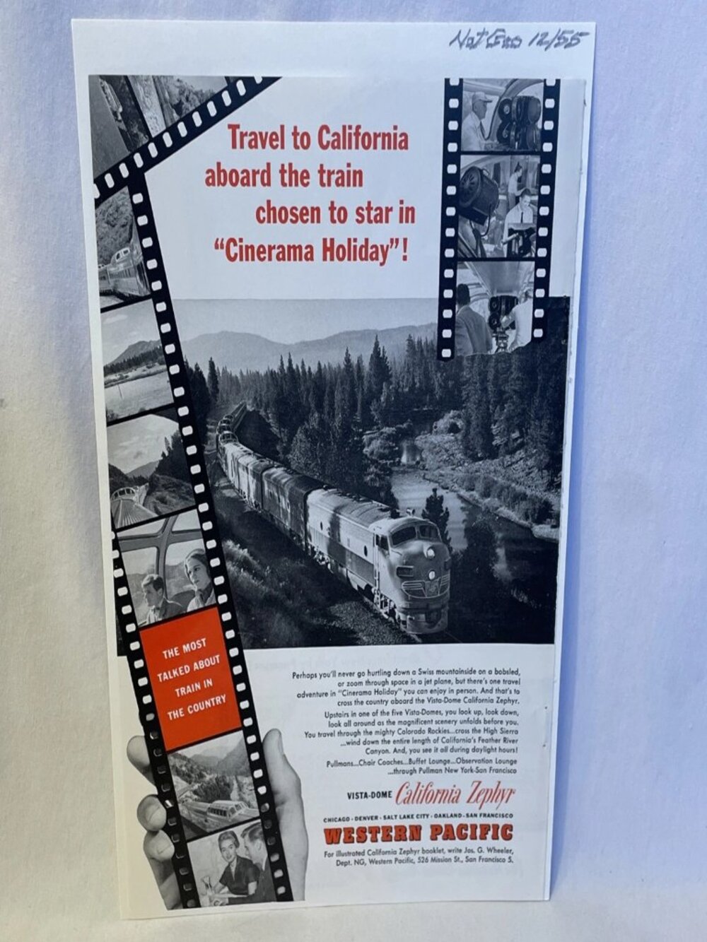 1955 Western Pacific Railroad Original Vintage Print Ad California Zephyr Train - Picture 2 of 10
